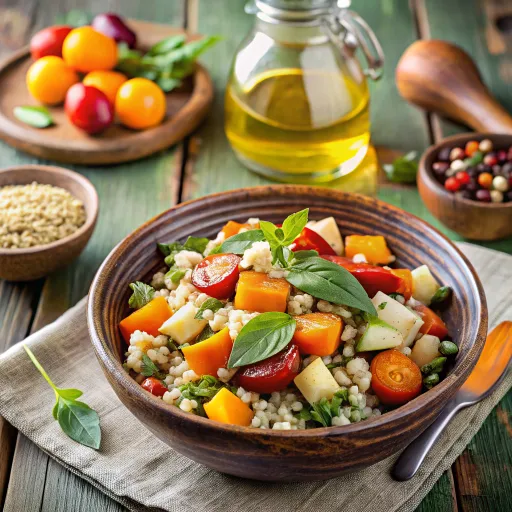 Sałatka Ziarna z Pieczonymi Warzywami